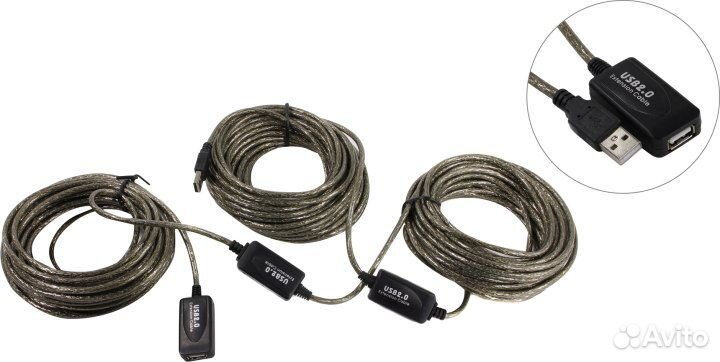 USB кабель, удлинитель 30 метров 2.0 активный