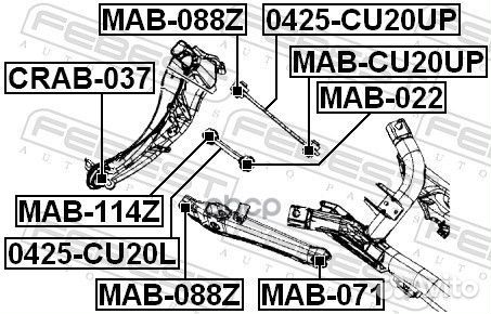 Сайлентблок заднего рычага crab-037 crab-037 Fe