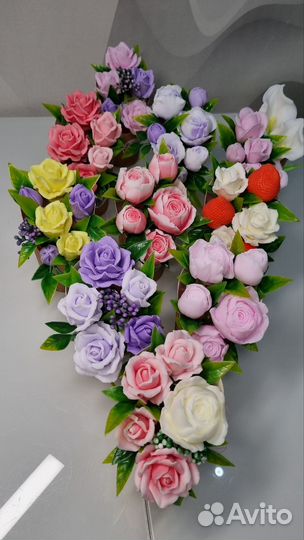 Подарки. Мыло ручной работы. Цветы из мыла