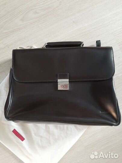 Мужской кожаный портфель Pollini