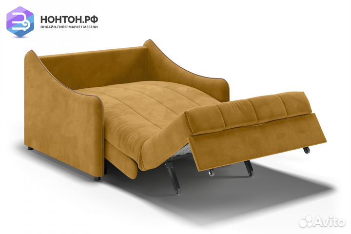 Диван аккордеон Эско горчичный / коричневый
