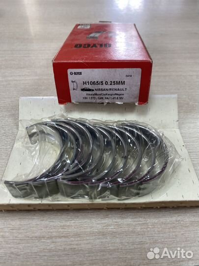 Вкладыши коренные +0.25 Nissan/Renault K9K,K4M,K4J