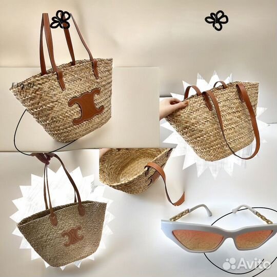 Соломенная сумка celine