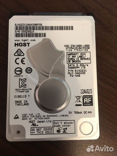 Жесткий диск Hitachi 1Tb 2.5 для ноутбука