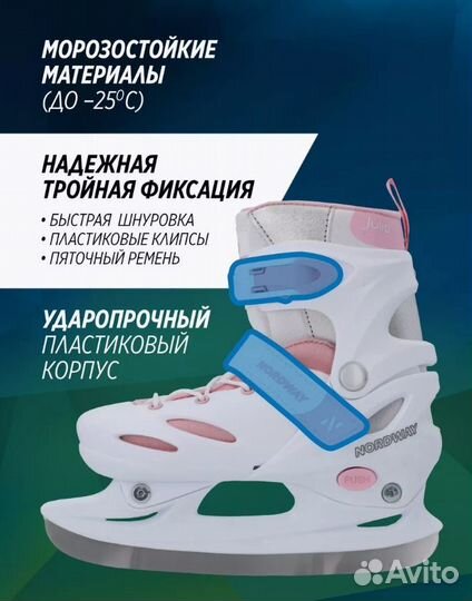 Новые коньки nordway Julia, прогулочные, 27-30