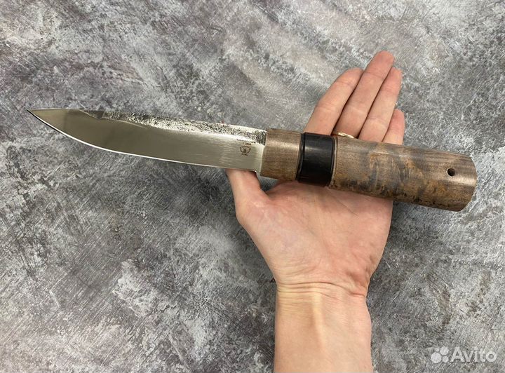 Якутский нож, сталь Х12мф, кап клена (коричневый)