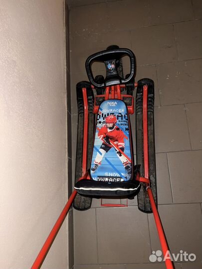 Снегокат с родительской ручкой и колесами