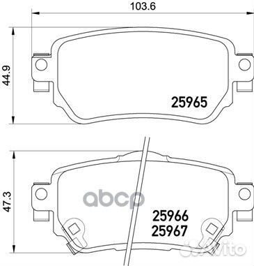 Колодки тормозные, задние P56098 Brembo