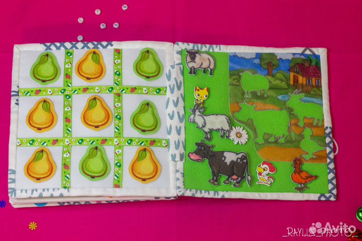 Развивающая книжка из фетра и ткани для детей