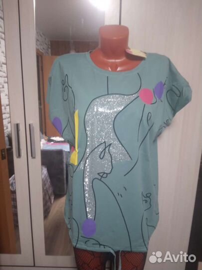 Туника футболка 48 50 52 54 56 турция