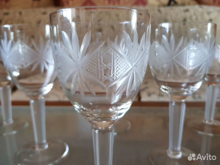 Бокалы фужеры на ножке. Стекло, Хрусталь. СССР