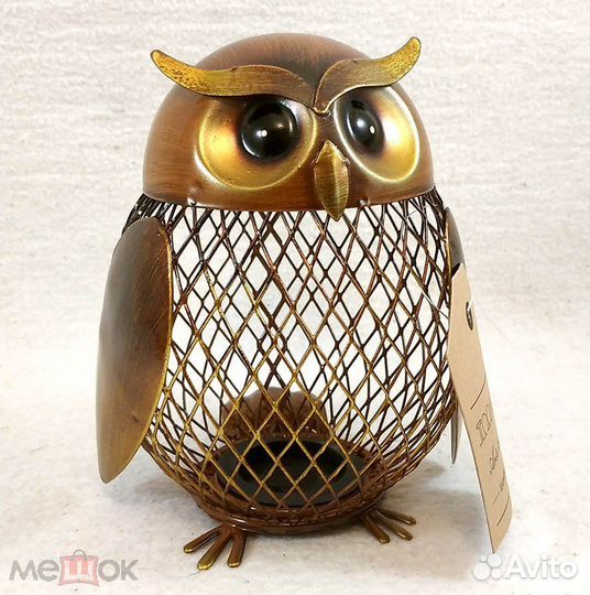 Копилка Сова Металлическая Новая