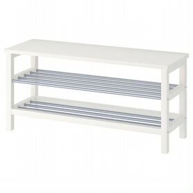 Tjusig IKEA 701.527.02 Скамья с полкой для обуви 108x34x50 см. Белый