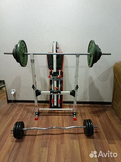 Штанга гриф скамья блины