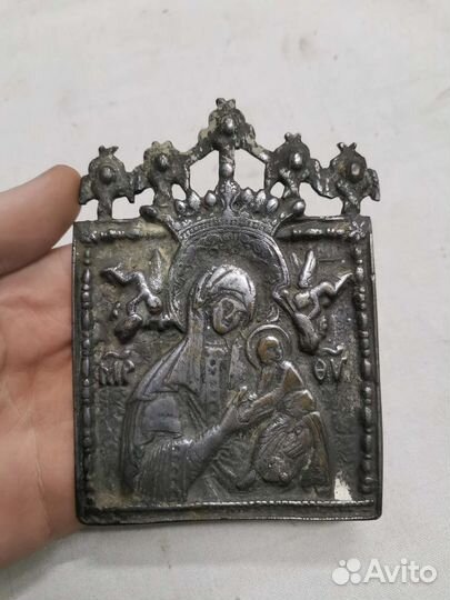 Меднолитная икона страстная богородица (Ч)