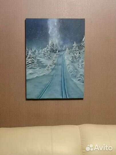 Зимний пейзаж масло