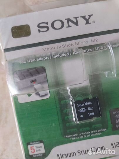 Карта памяти Sony m2 микро обьём 1гб