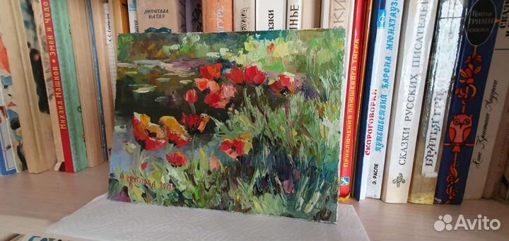 Картина маслом петух куры Розы подсолнухи