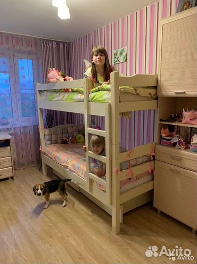 Двухъярусная кровать из массива сосны