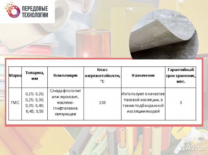 Миканит гибкий гмс 0,15 - 0,50 мм