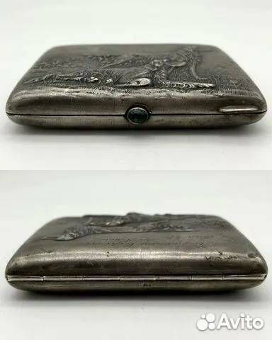 Портсигар ''Собаки'' 40-е годы,серебро, 189гр