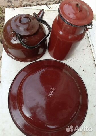 Старинный кувшин, эмалерованая посуда СССР