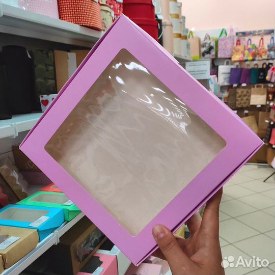 Коробка кондитерская квадрат с окном