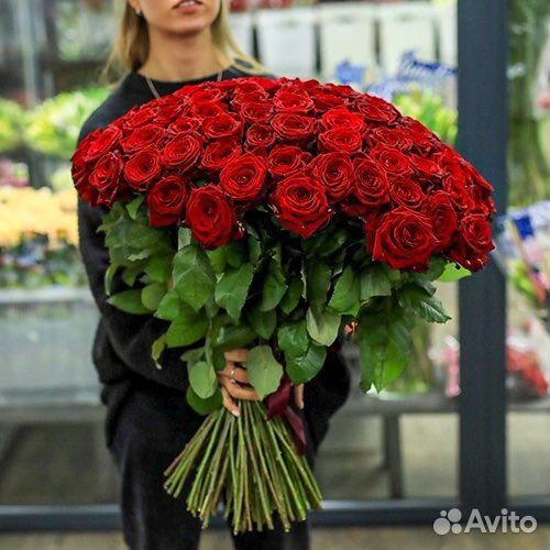 101 роза 60 см Эквадор