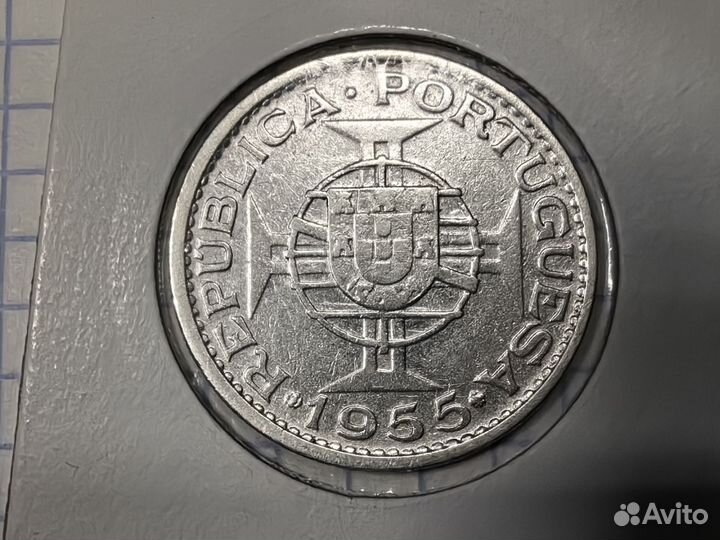 Мозамбик Португальский 20 эскудо 1955 Серебро