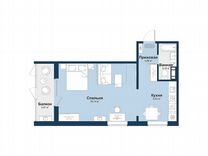 Квартира-студия, 43,1 м², 4/6 эт.