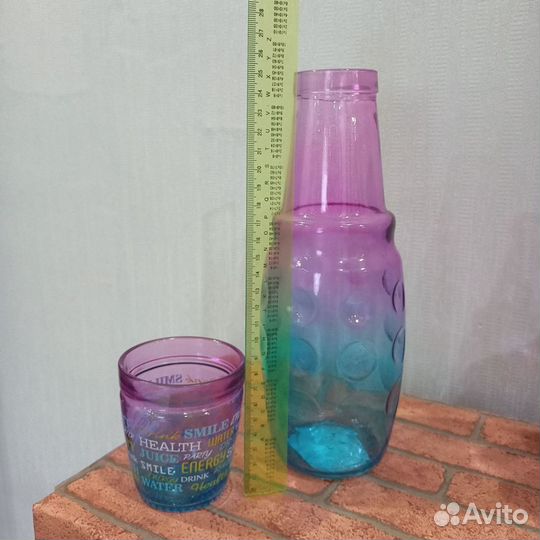 Бутылка графин для воды стеклянная