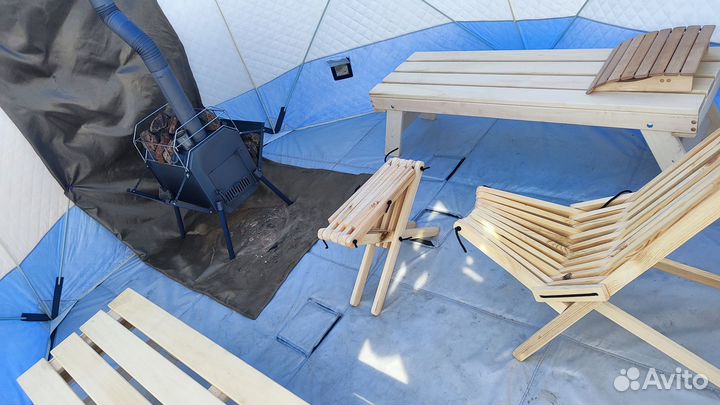 Мобильная баня палатка с печью доставка