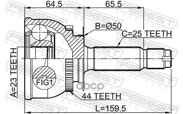 ШРУС внешний перед 1210mata44 Febest