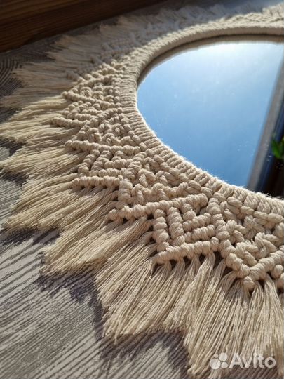 Зеркало с плетением макраме