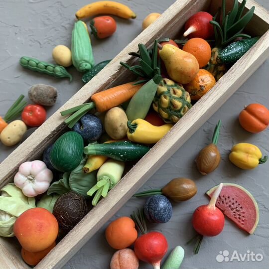 Овощи и фрукты из полимерной глины