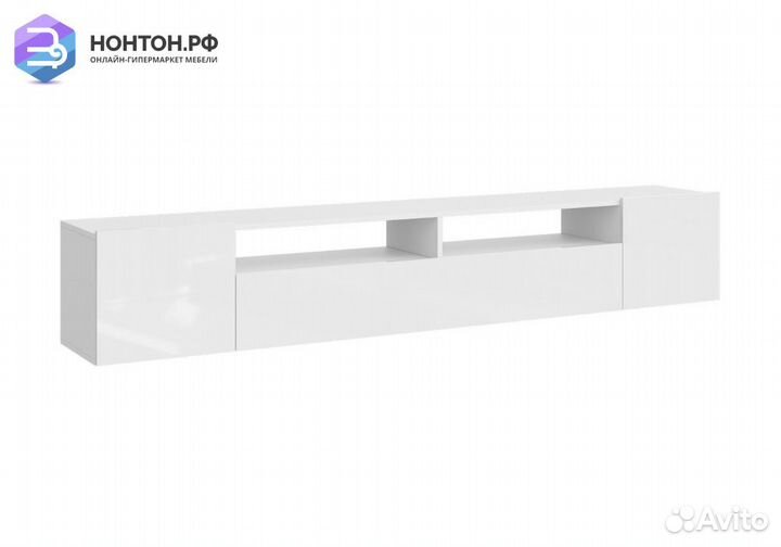 Тумба под тв Соло-16 белый / белый глянец