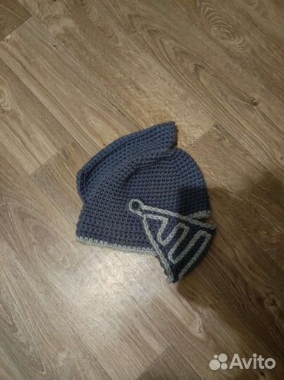 Шапка вязаная шлем