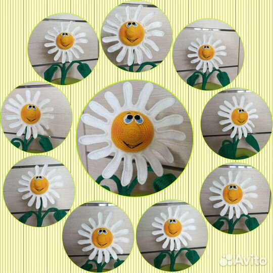 Цветок Ромашки Красотка Вязаная Ручная Работа