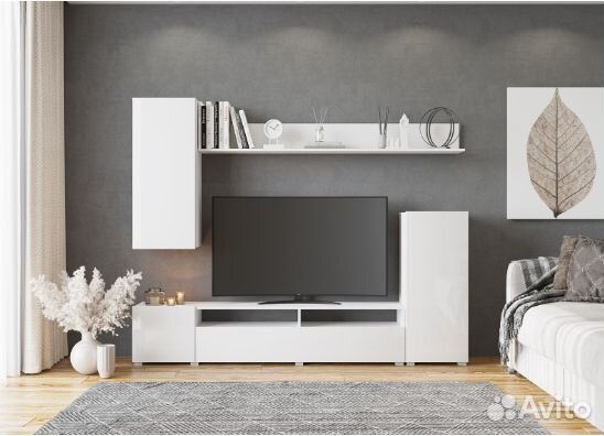 Стенка Лира белый глянец