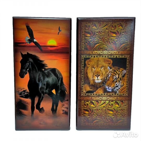 Нарды малые 400х200х36 цветной рисунок