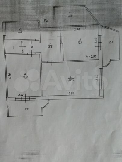 2-к. квартира, 76,1 м², 1/10 эт.