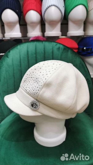 Кепка восьмиклинка, женская со стразами