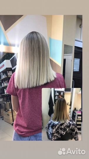 Модель на стрижку и окрашивание волос