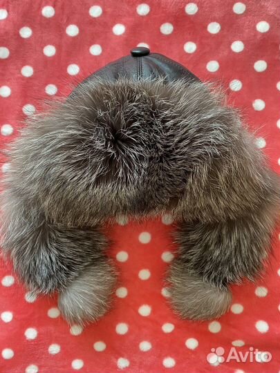 Шапка ушанка кожаная с натуральным мехом