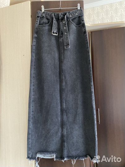 Джинсовая юбка длинная