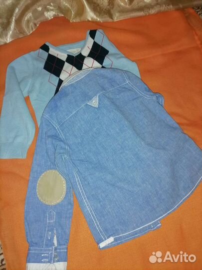 Свитер, брюки, рубашка х/б для мальчика 2года