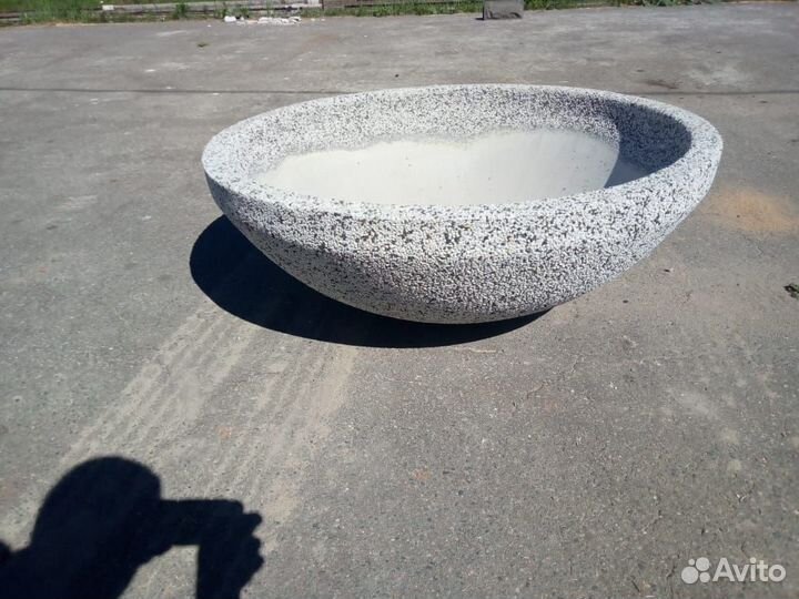 Вазон бетонный уличный цветник кашпо фактура камня