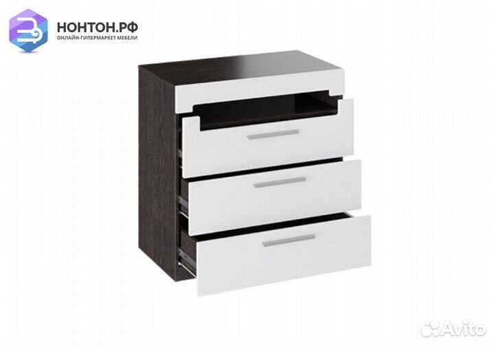 Комод Фьюжн белый глянец / венге линум