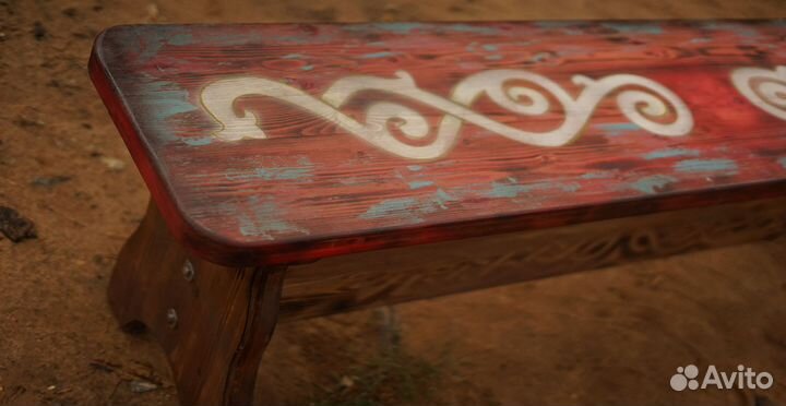 Расписная лавка (уличная мебель)