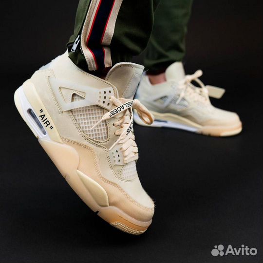 Кроссовки Air Jordan 4 Off-White Sail (36-45)